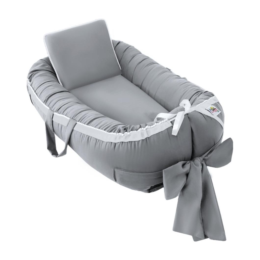 Naninha Ninho De Bebe Redutor Menina Ziper, La√ßo, Al√ßas Cor Cinza